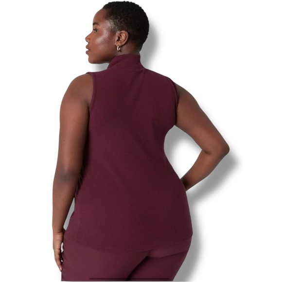 LANE BRYANT Mock Neck Ribbed Tank Classic Sleeveless - 18/20 Maroon - Picture 16 of 16